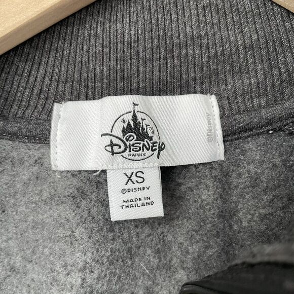 disney parks authentic Womens Full Zip Gray Sweat Jacket Size XS 17in Pit To Pit - Picture 4 of 6